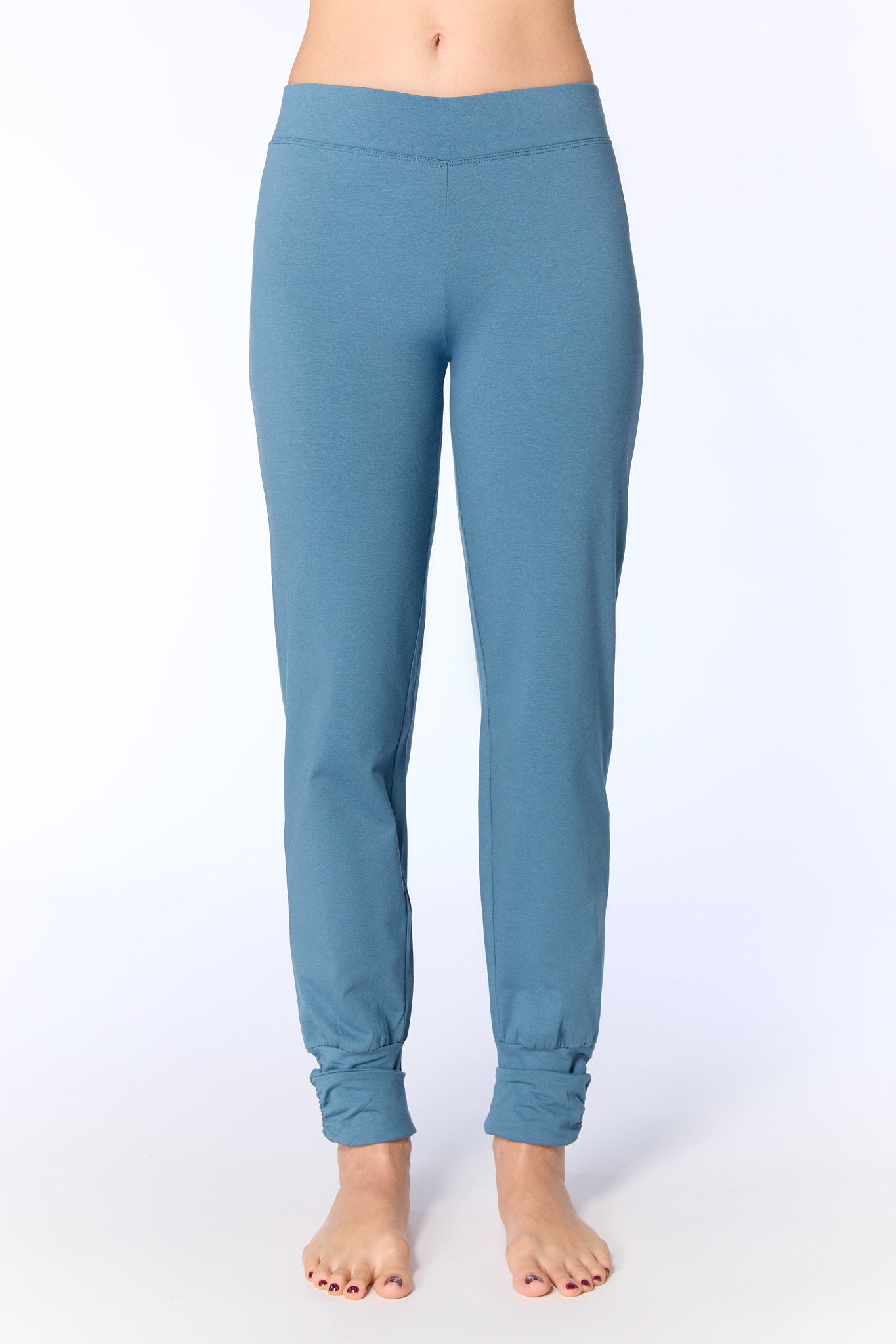 Leela Cotton womens vegan Yoga Pants Alpine Grey