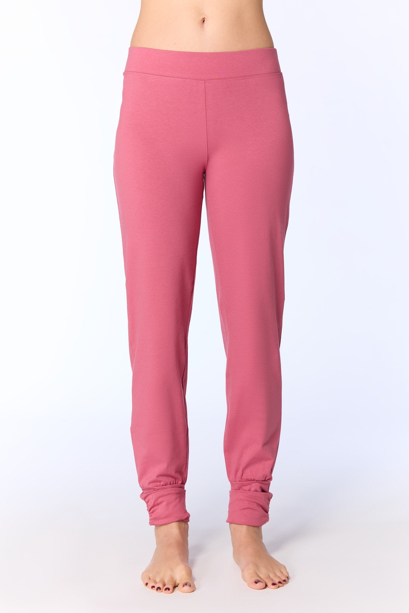 Leela Cotton womens vegan Yoga Pants Rose Wine