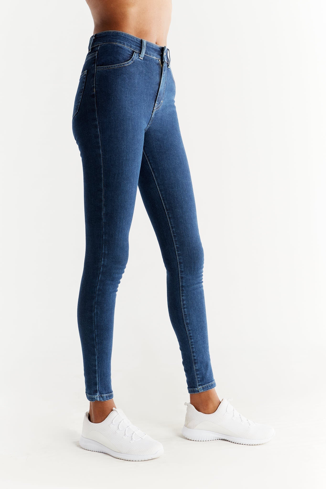 Evermind womens vegan Jeans Skinny Fit Lapis Blue