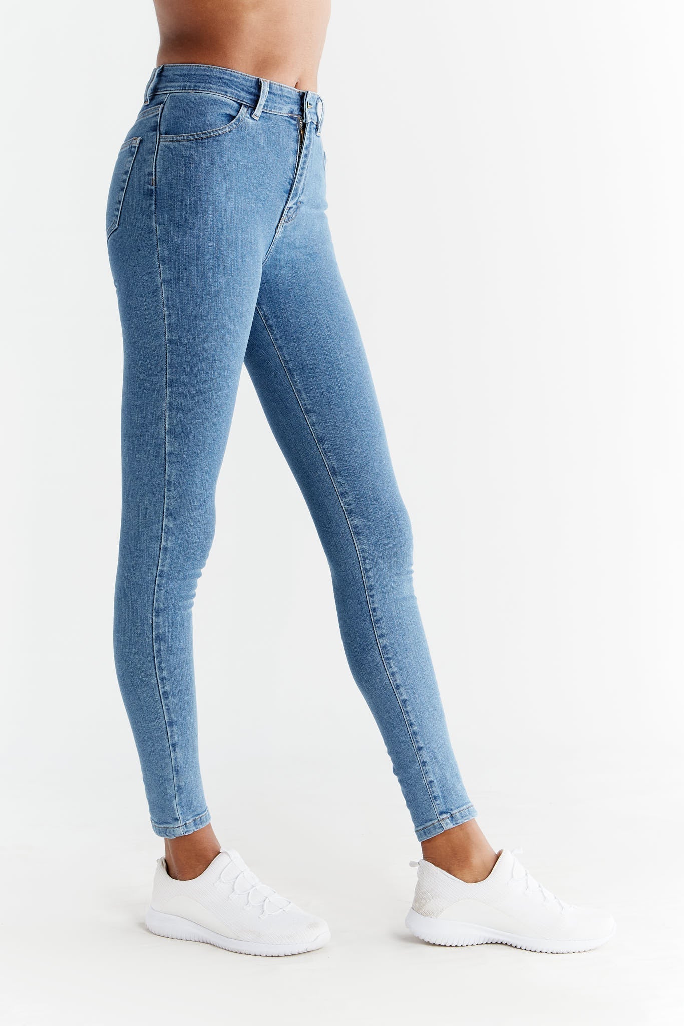 Evermind womens vegan Jeans Skinny Fit Sapphire Blue