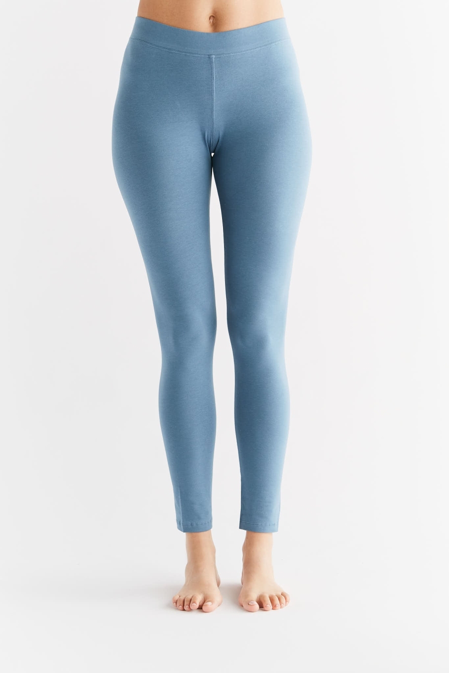 Leela Cotton womens vegan Leggings Denim Blue