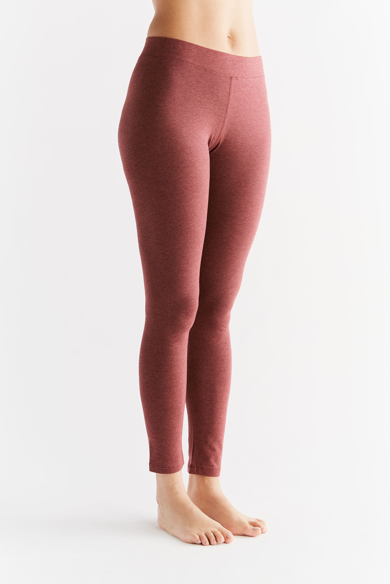 Leela Cotton womens vegan Leggings Coffee/Rust Red