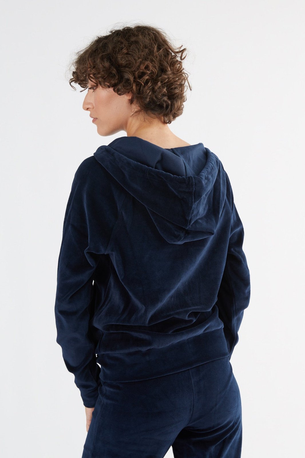 Leela Cotton womens vegan Hooded Jacket Nicky Midnight Blue