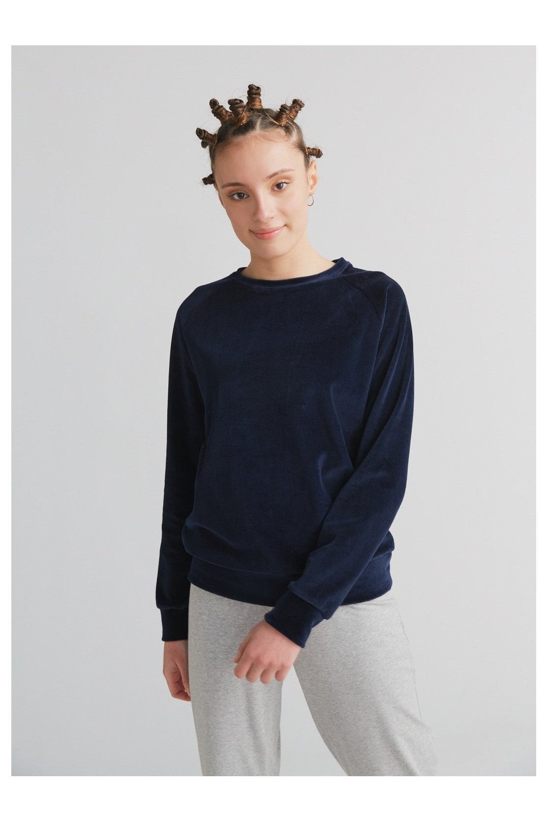 Leela Cotton womens vegan Sweatshirt Nicky Midnight Blue