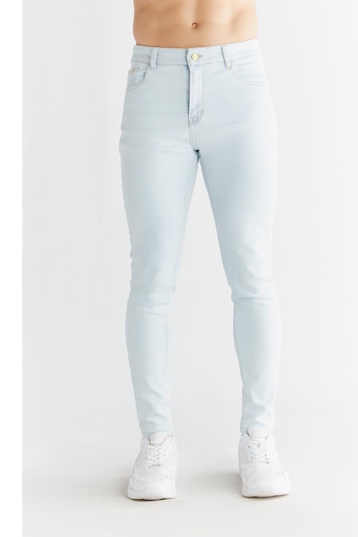 Evermind Herren vegan Jeans Skinny Fit Eisblau