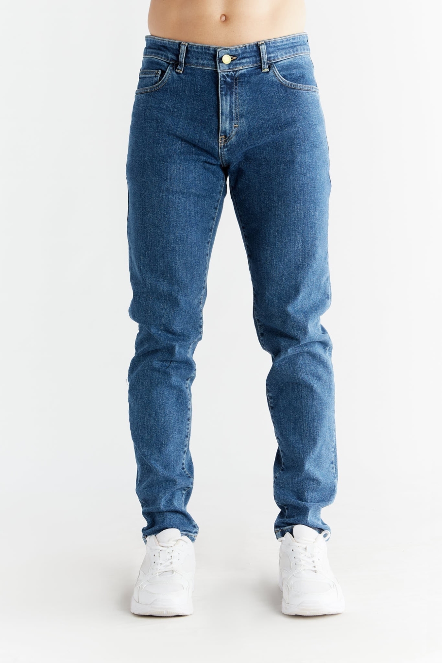 Evermind Herren vegan Jeans Slim Fit Lapis Blau