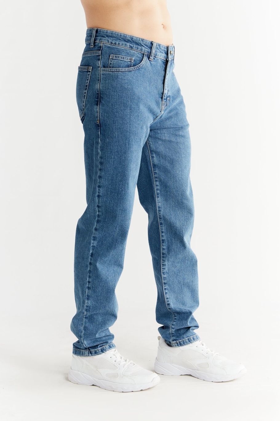Evermind Herren vegan Jeans Straight Fit Saphirblau
