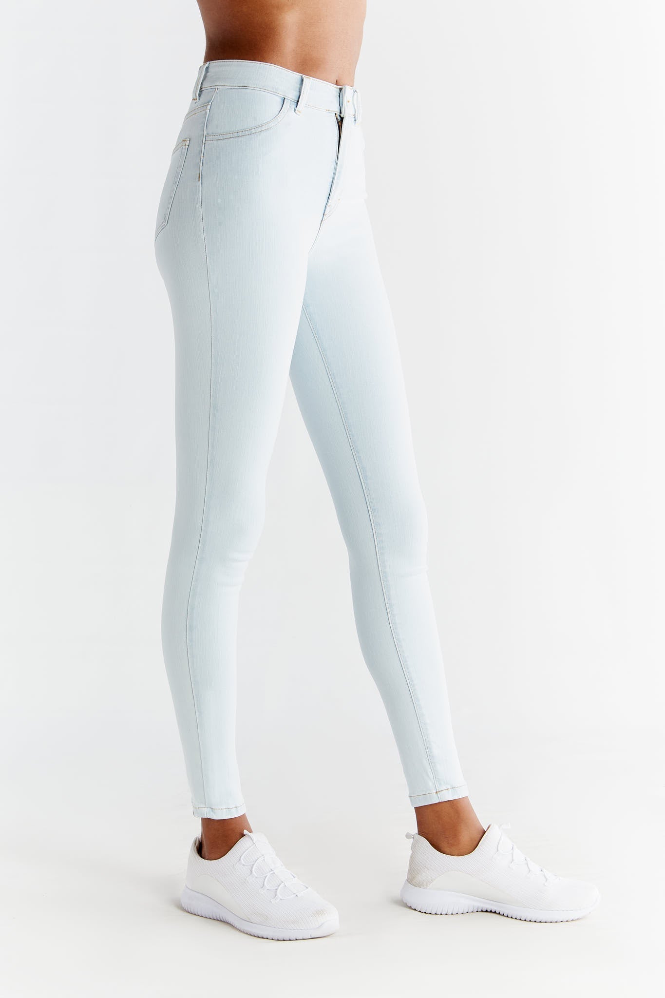 Evermind womens vegan Jeans Skinny Fit Ice Blue