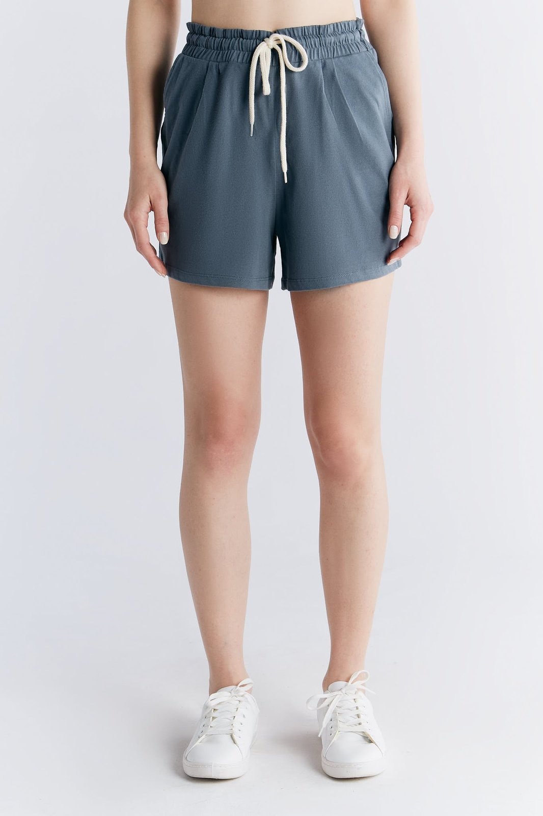 Leela Cotton womens vegan Pyjama Shorts Dark Slate