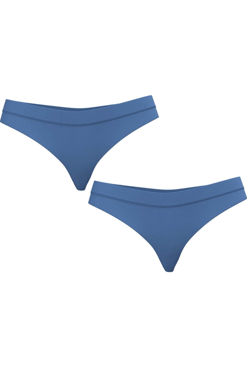 Albero Natur womens vegan Multipack 2x Thong High Waisted Denim Blue