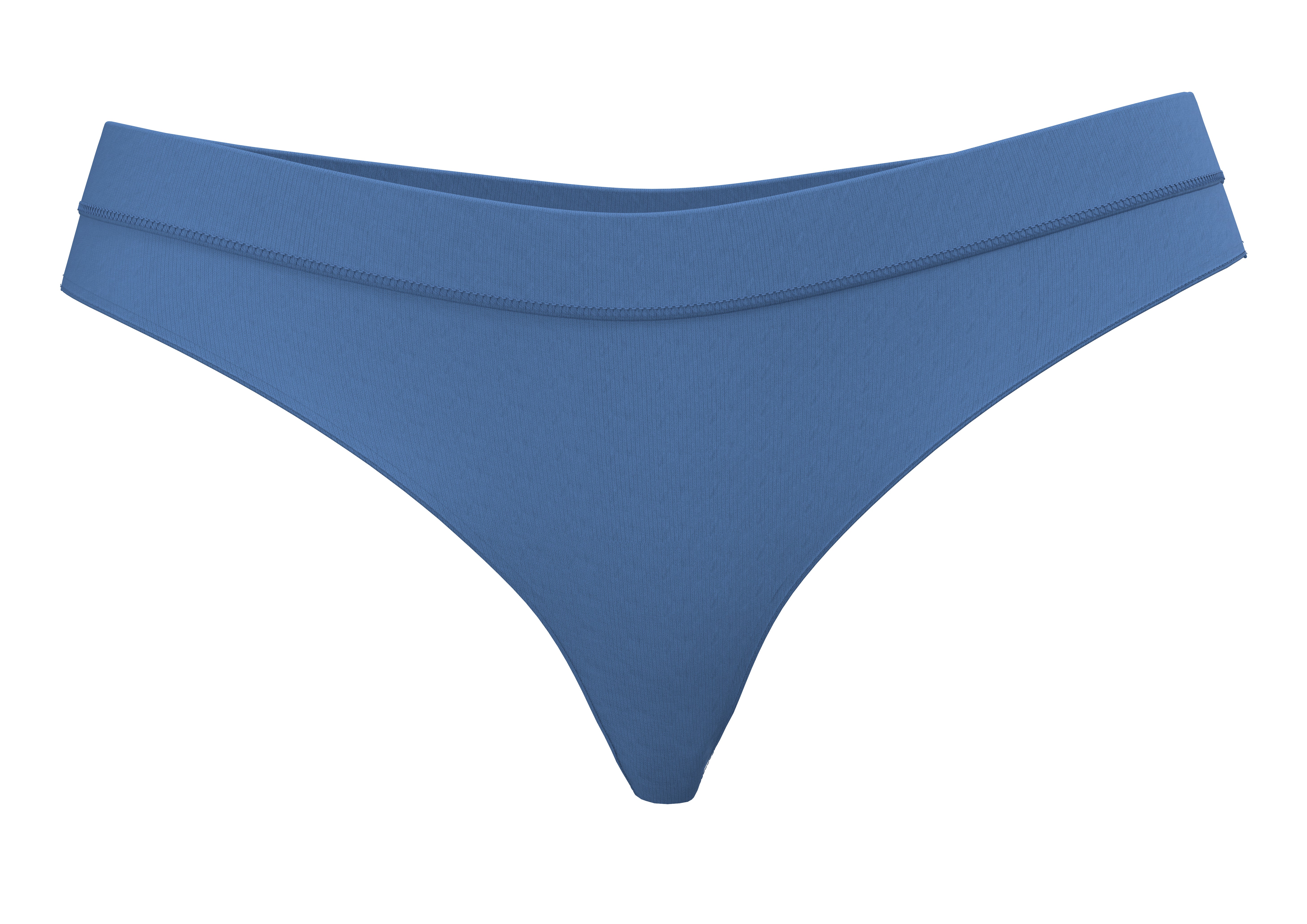 Albero Natur womens vegan Multipack 2x Thong High Waisted Denim Blue
