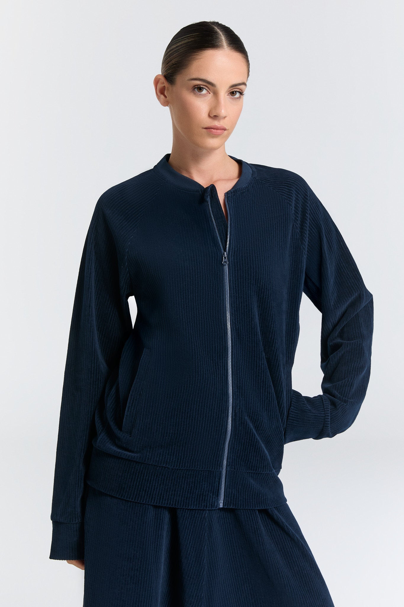 Leela Cotton Herren vegan Jacke Baseball Mitternachtsblau