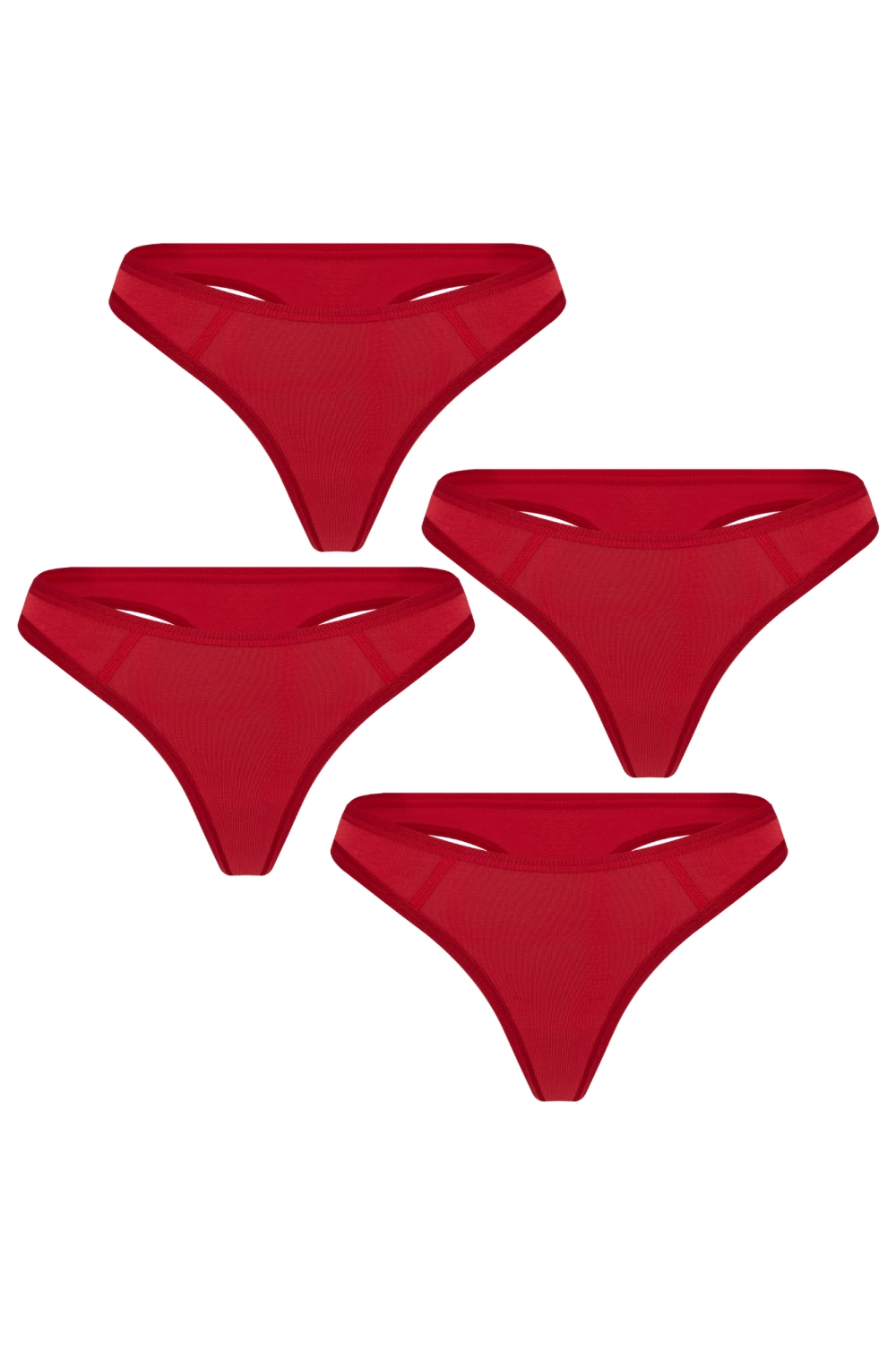 Albero Natur womens vegan Multipack 4x Thong Red