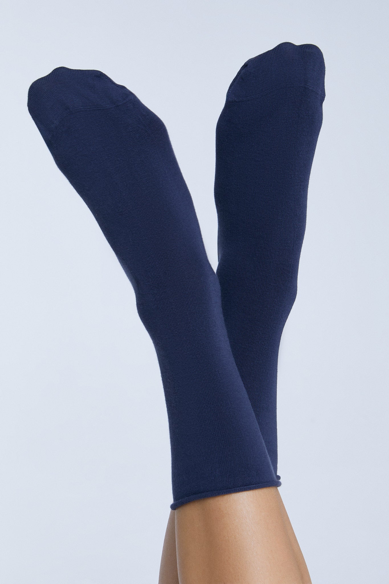 Albero Natur womens vegan Multipack 6x Socks Unisex With Rolled Cuffs Dark Blue