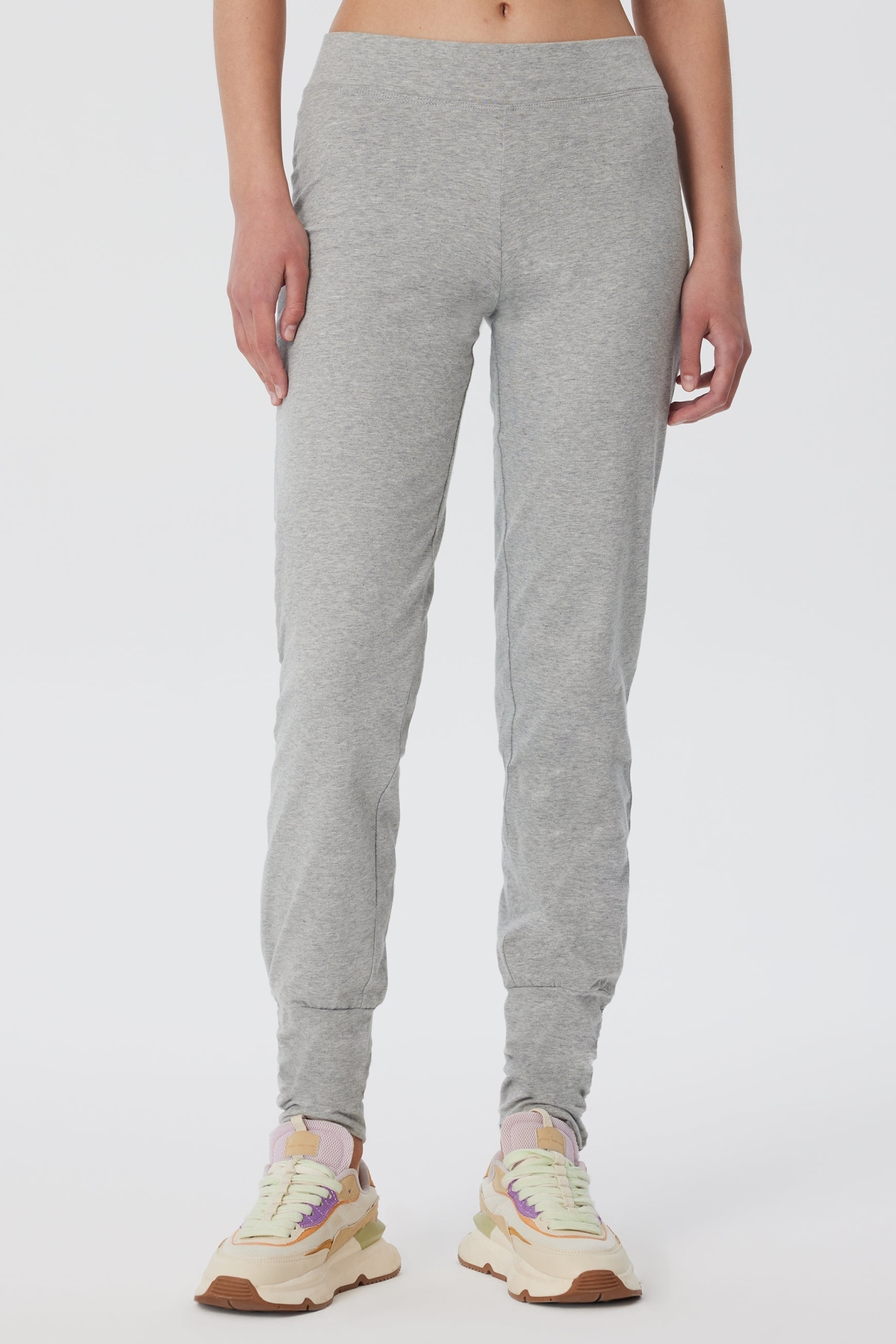 Leela Cotton womens vegan Yoga Pants Light Grey