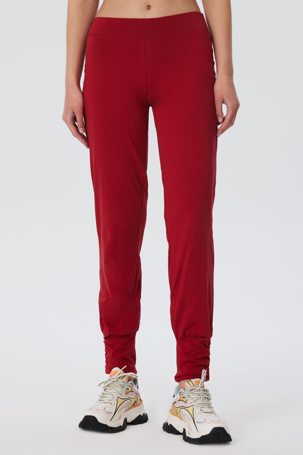 Leela Cotton womens vegan Yoga Pants Red
