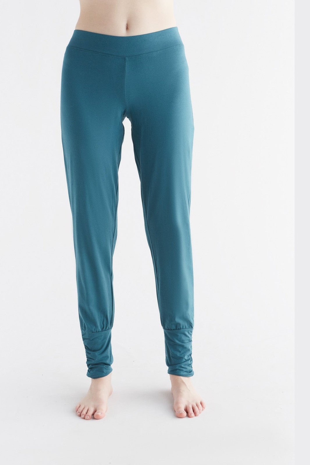 Leela Cotton womens vegan Yoga Pants Tanne Green