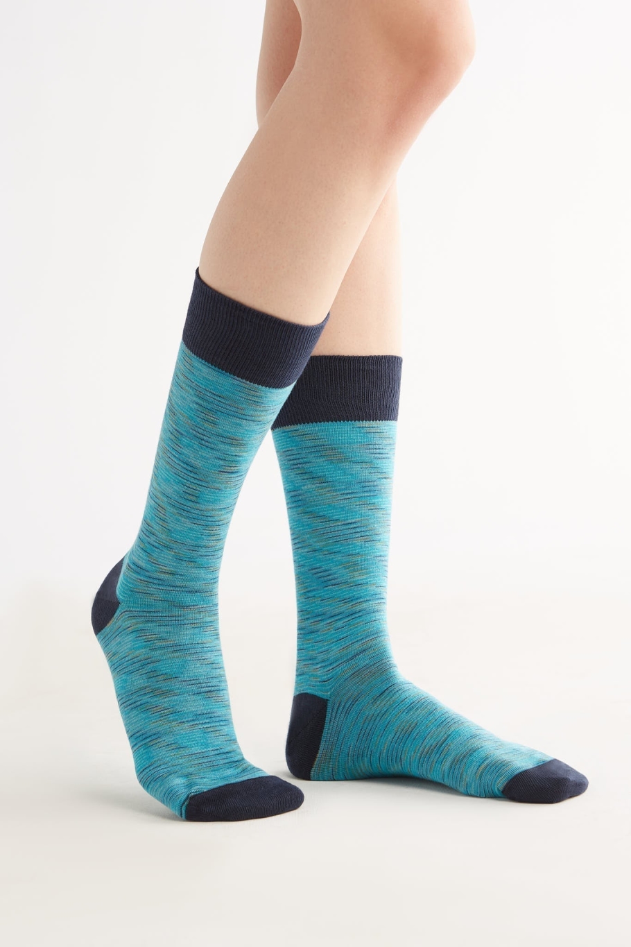 Albero Natur womens vegan Multipack 6x Socks With Longer Cuffs Space Turquoise