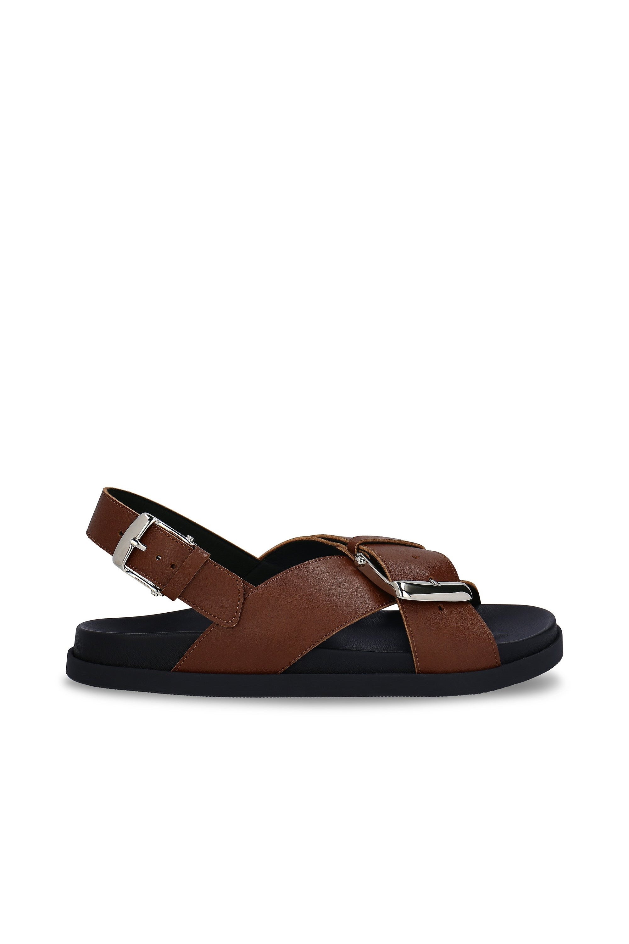 NAE Damen vegan Sandalen Luna Braun