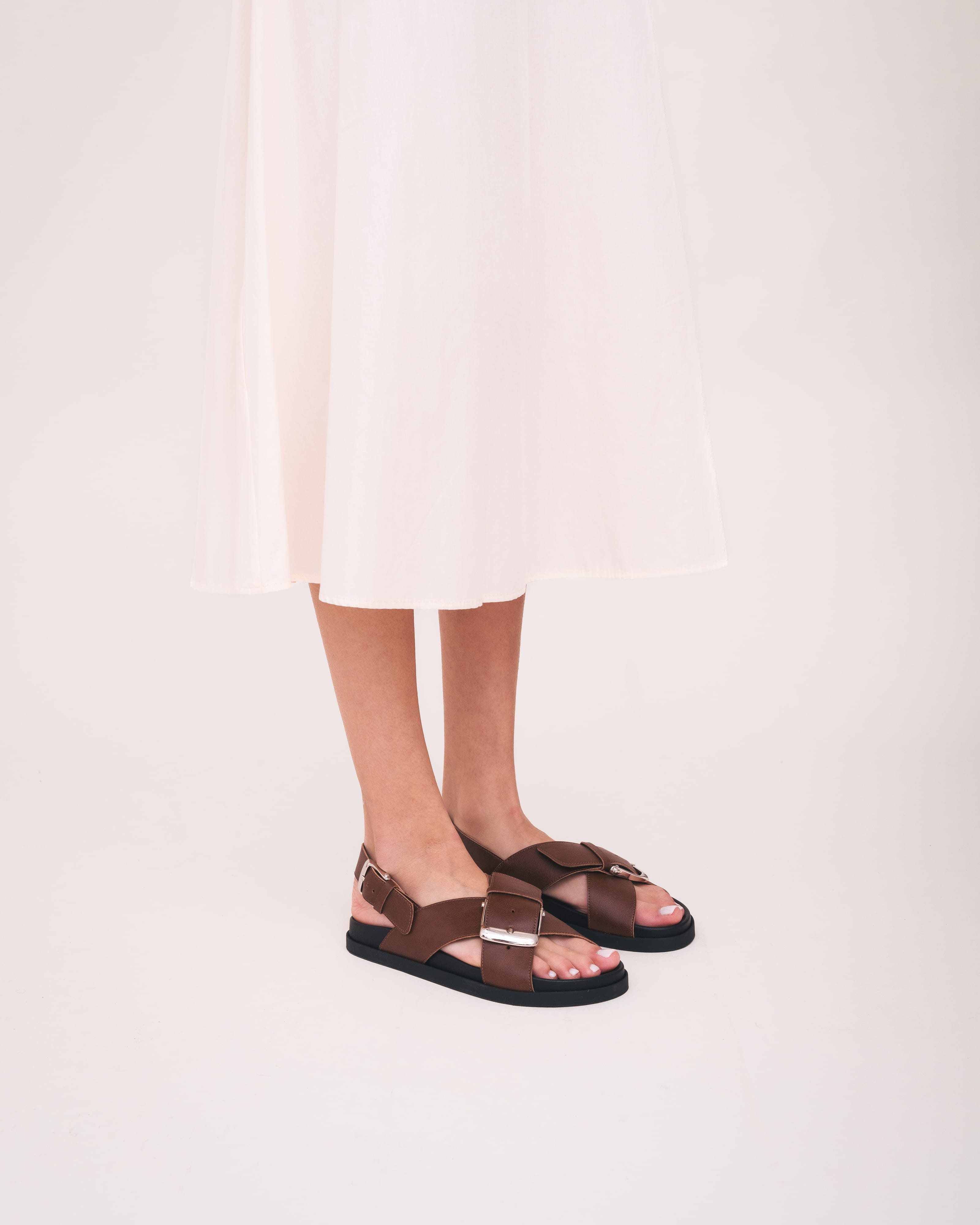NAE womens vegan Sandals Luna Brown