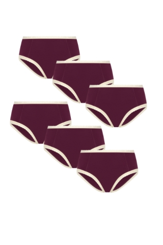 Image of Albero Natur dames vegan Multipack 6x Hipsters Aubergine