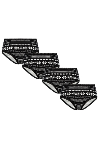 Image of Albero Natur dames vegan Multipack 4x Hipsters Geometrisch