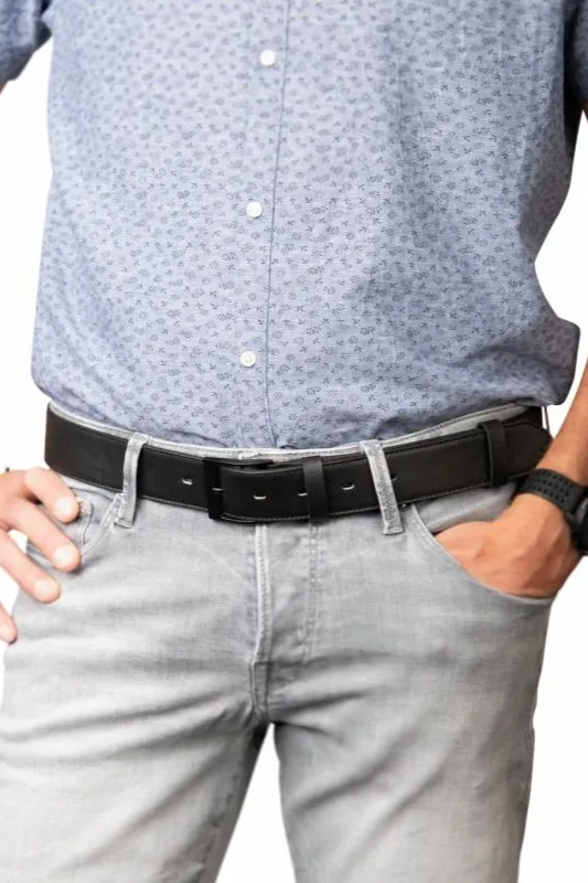 VE-Lifestyle men vegan Belt Thim Jeans Black