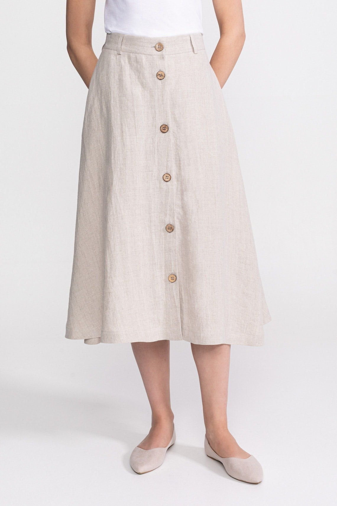 De IONESCU womens vegan Skirt Midi Beige