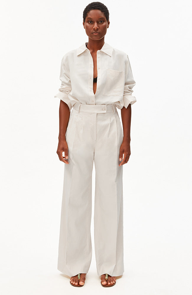 ARMEDANGELS womens vegan Pants Kaayua Undyed White