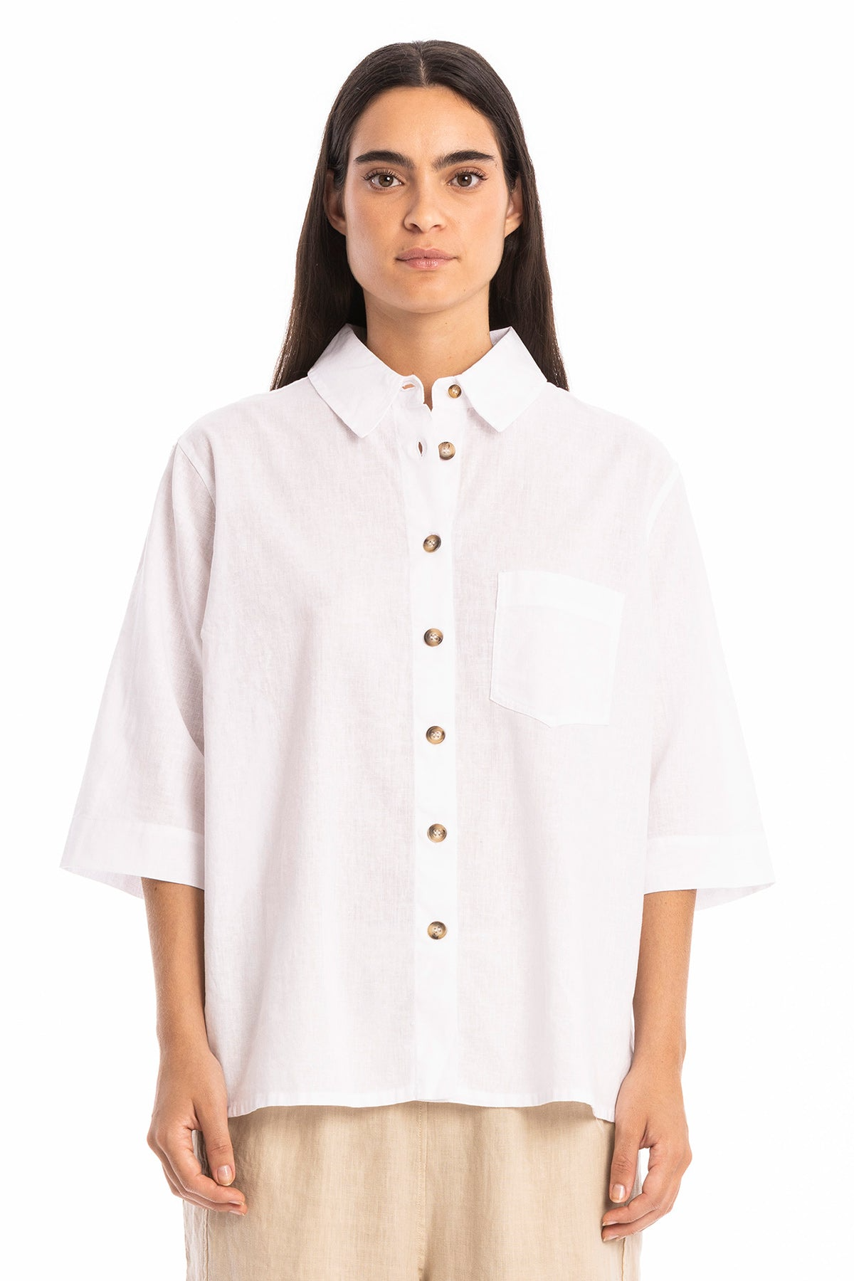 RAVENS VIEW IBIZA womens vegan Shirt Summer Pocket White