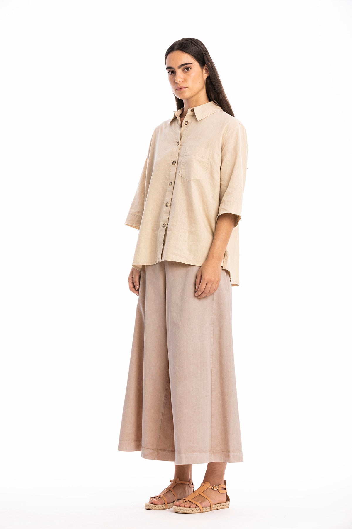 RAVENS VIEW IBIZA womens vegan Shirt Summer Pocket Desert Sand