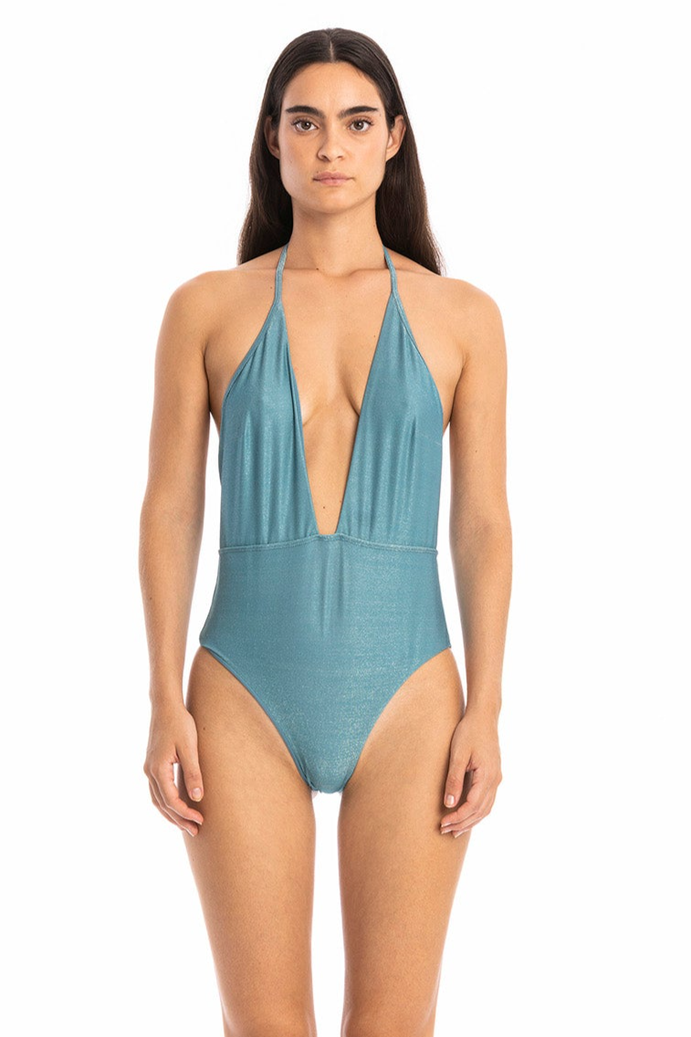RAVENS VIEW IBIZA womens vegan Swimsuit Scylla Glow Turquoise