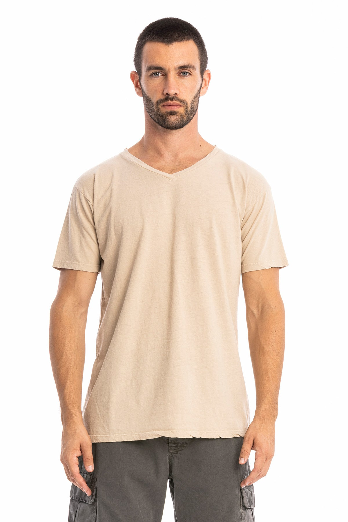 RAVENS VIEW IBIZA Herren vegan T-Shirt Azure V-Ausschnitt W&Atilde;&frac14;stensand