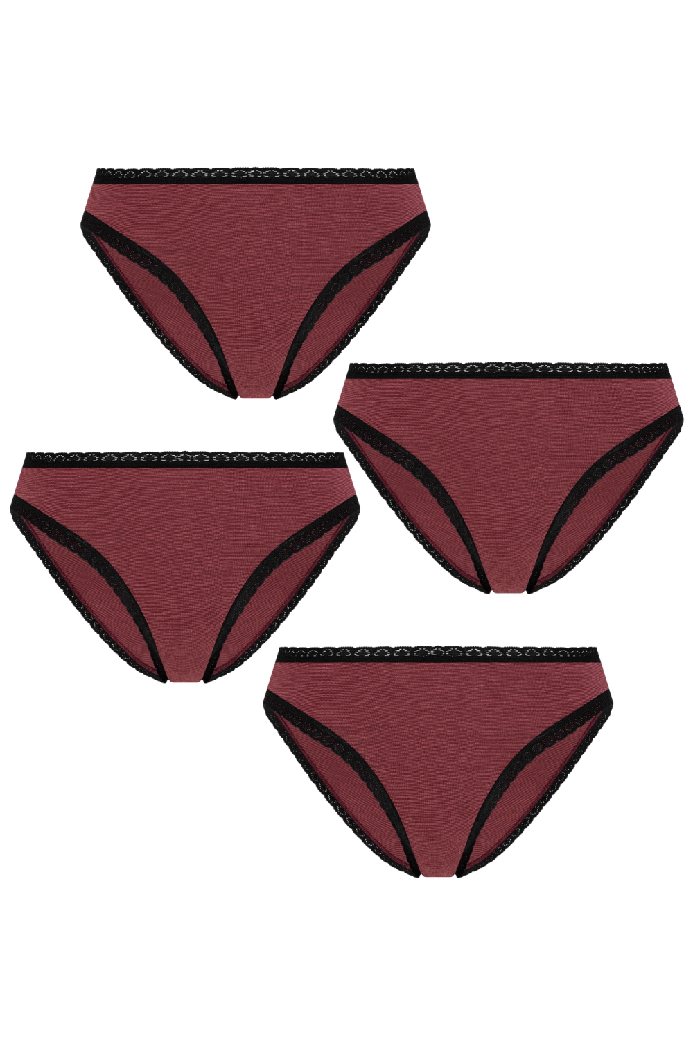 Albero Natur womens vegan Multipack 4x Briefs Coffee/Rust Red