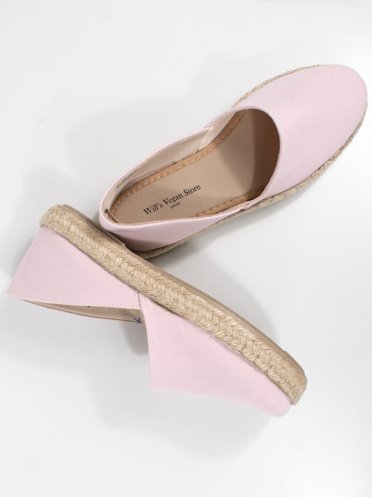 Will's Vegan Store womens vegan Espadrille Sandals Dusty Pink Canvas