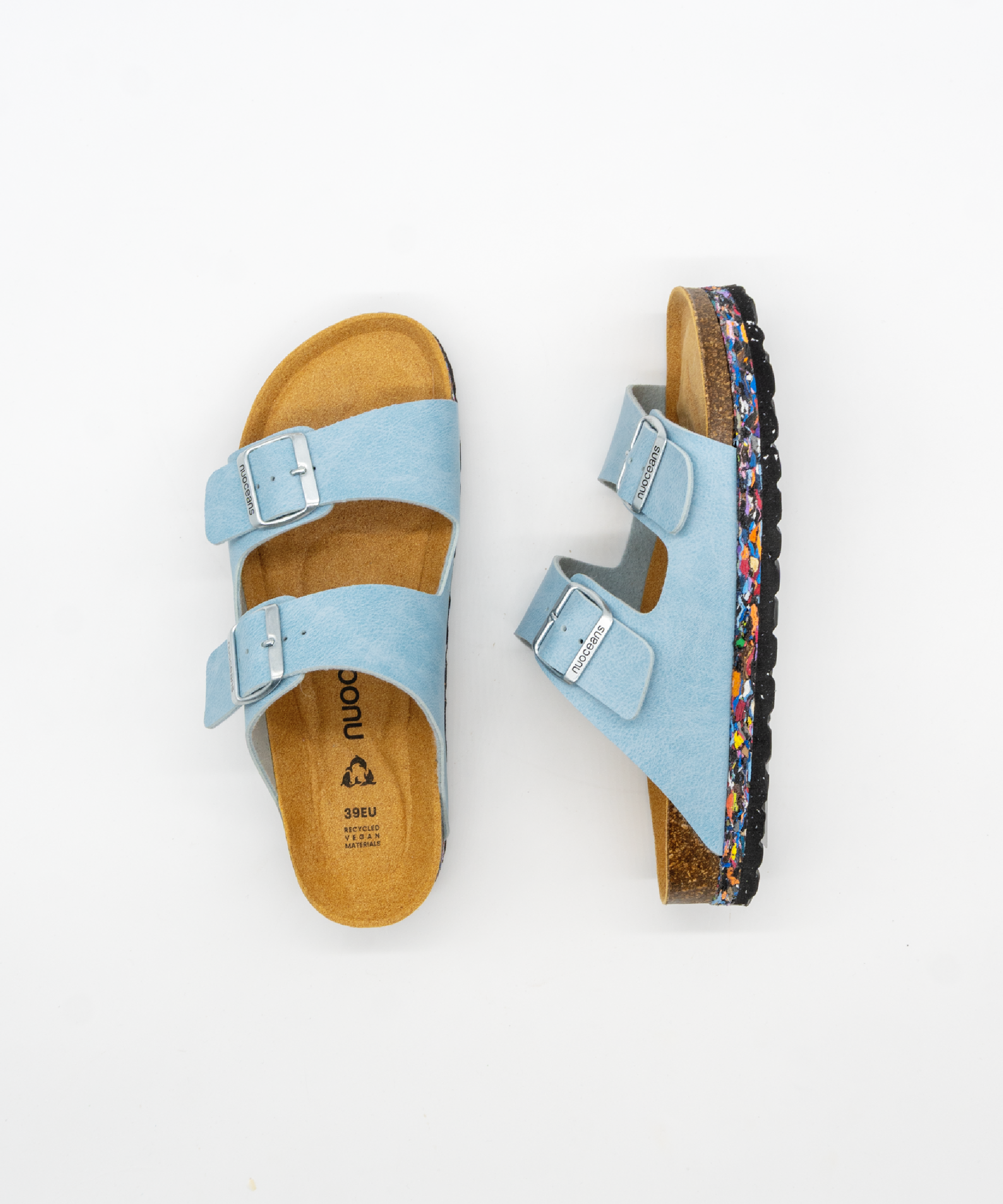 Nuoceans men vegan Sandals Skye Light Blue
