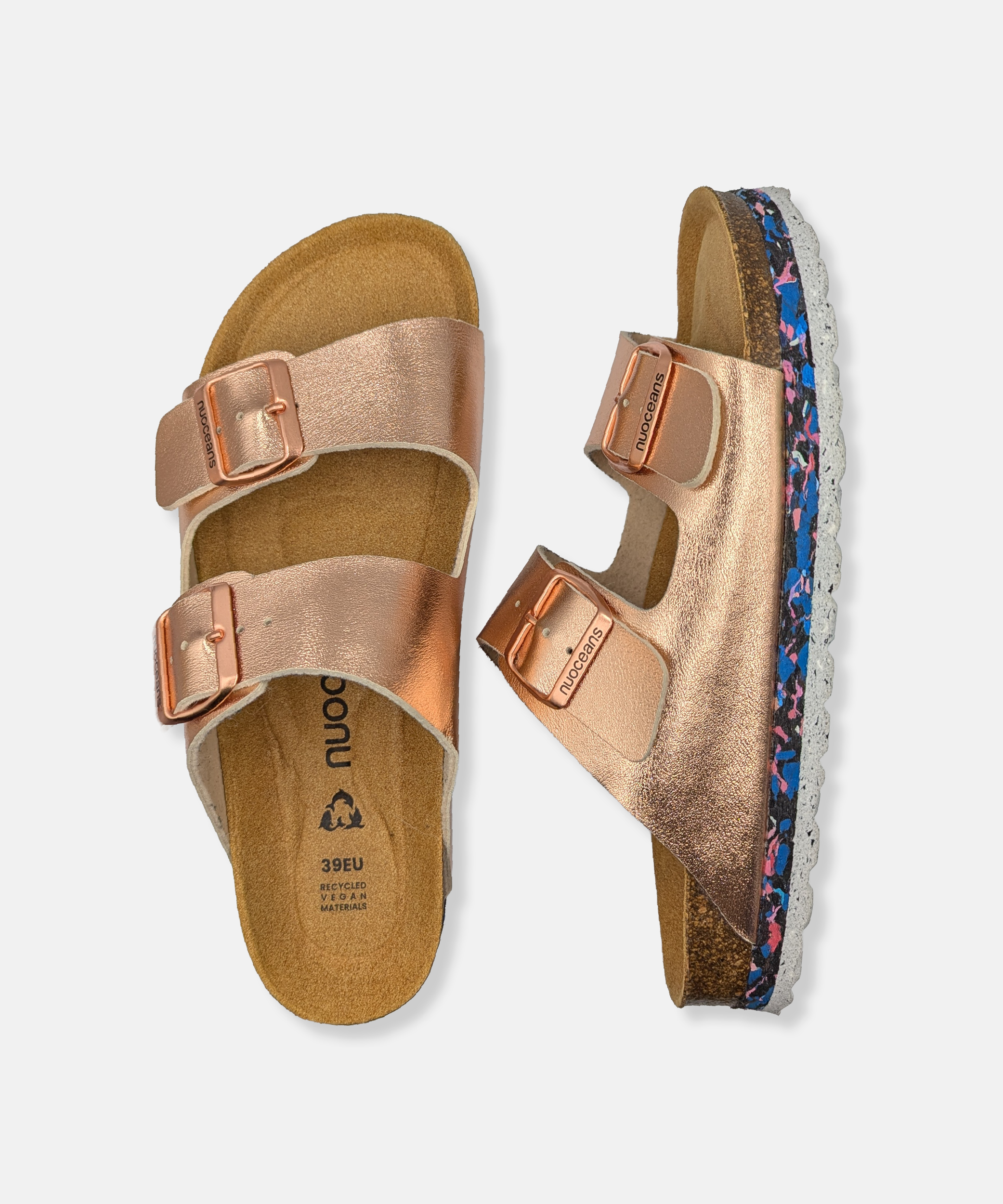 Nuoceans womens vegan Sandals Rosy Rose Gold