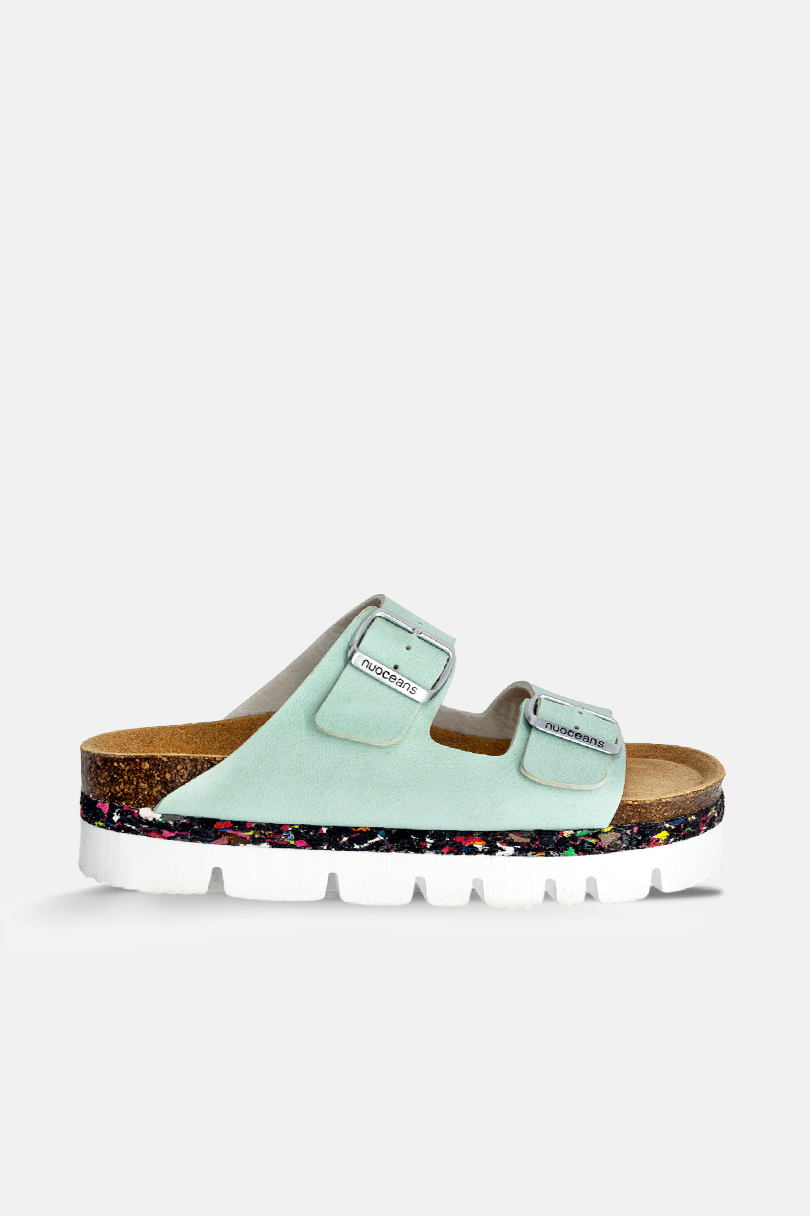 Nuoceans Damen vegan Sandalen Bubbles Aqua Blau