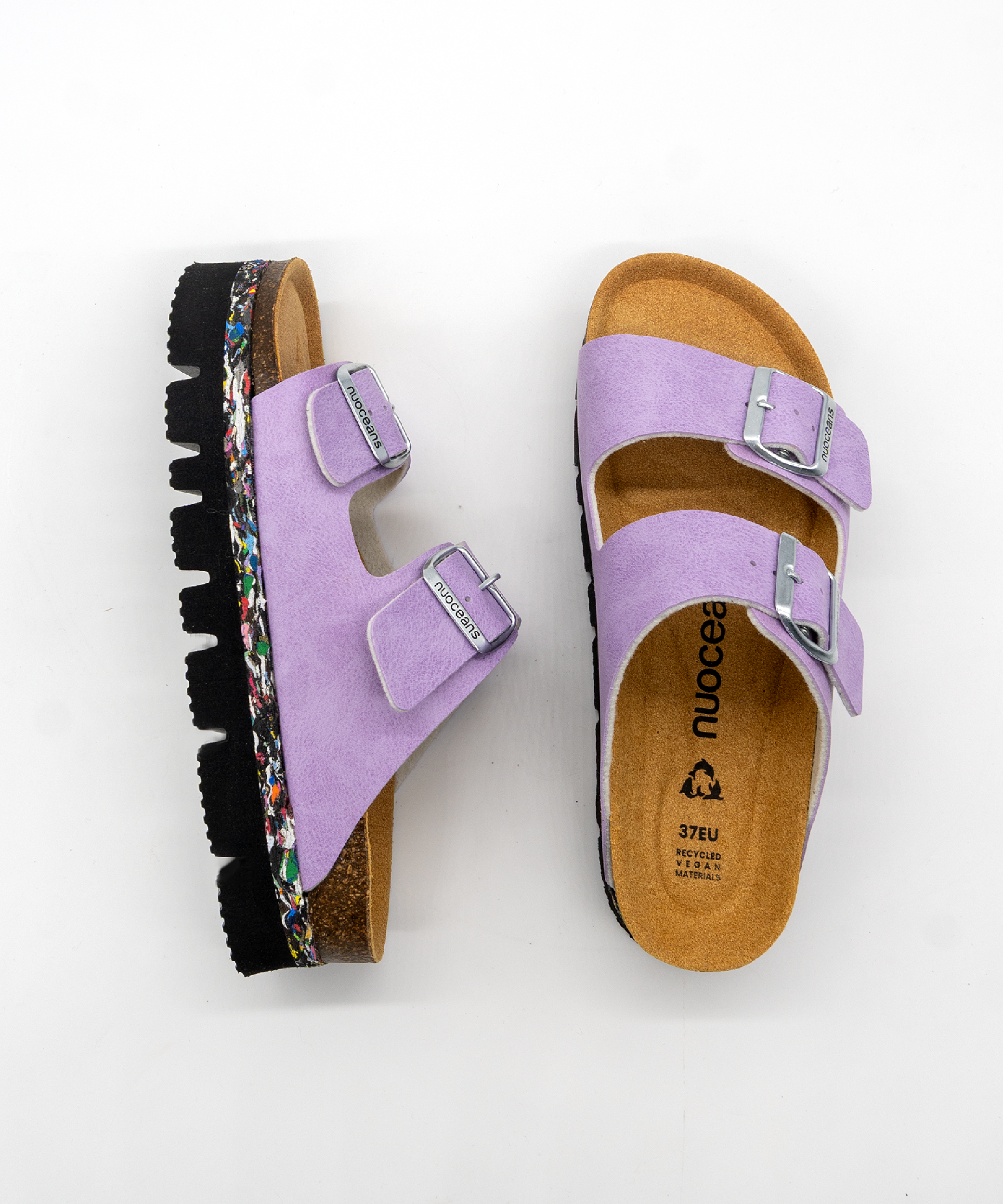 Nuoceans womens vegan Sandals Lila Light Purple