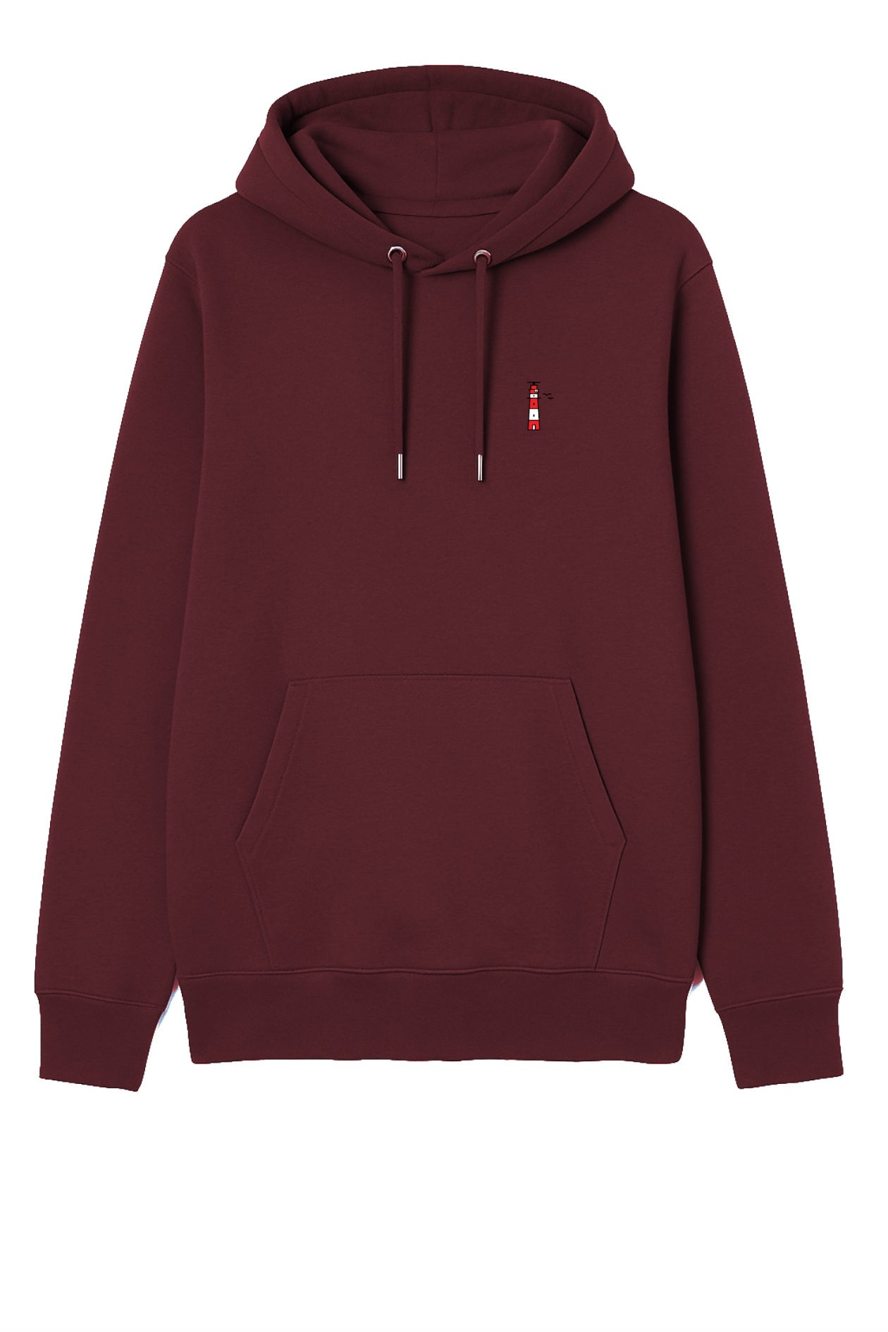 HAFENDIEB Herren vegan Hoodie Herren Leuchtturm Burgund