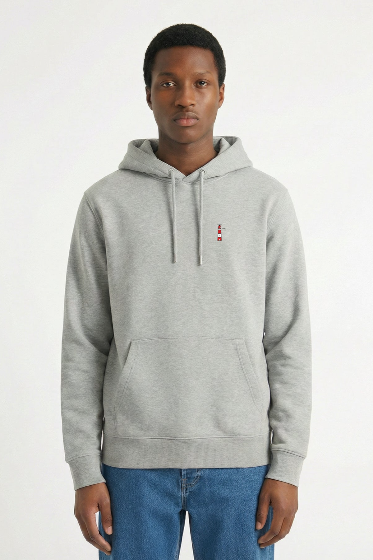 HAFENDIEB Herren vegan Hoodie Herren Leuchtturm Heather Grey