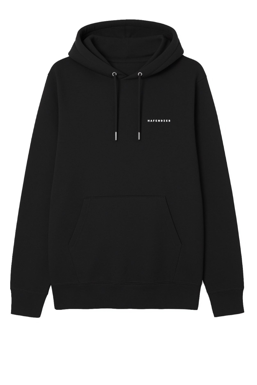 HAFENDIEB Herren vegan Hoodie Herren Logo Schwarz