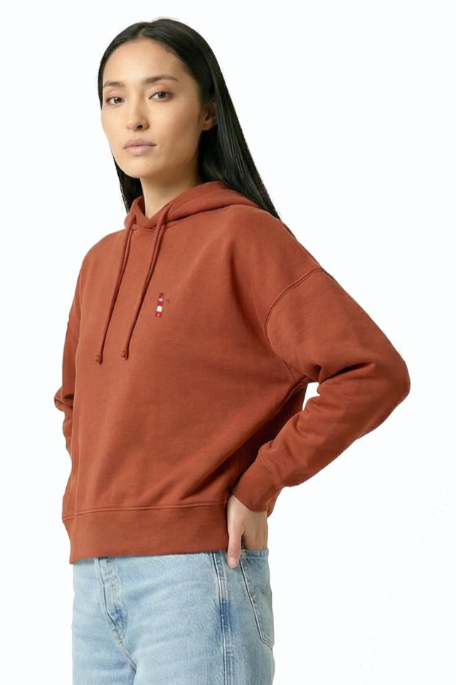 HAFENDIEB Damen vegan Hoodie Damen Leuchtturm Hellbraun