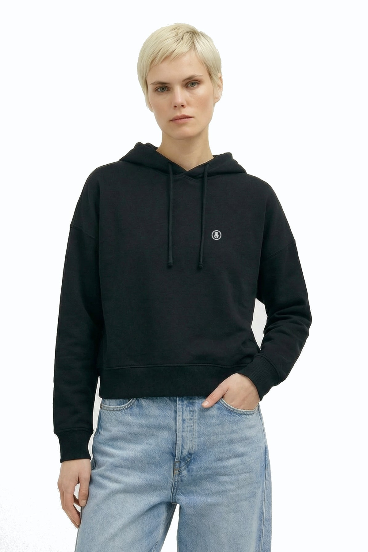 HAFENDIEB Damen vegan Hoodie Damen Frieden Schwarz