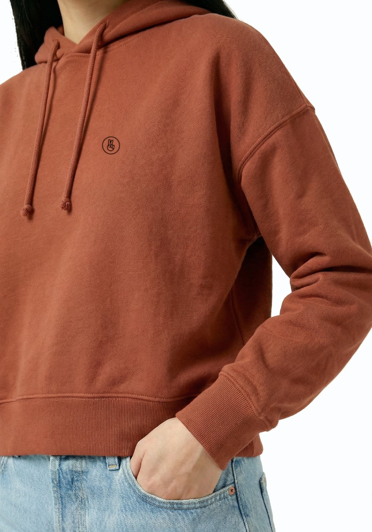 Hafendieb womens vegan Hoodie Women Peace Light Brown