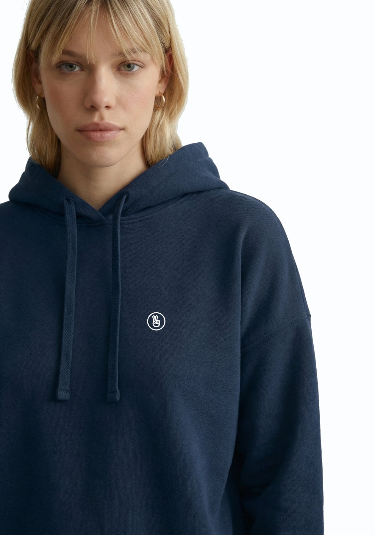 Hafendieb womens vegan Hoodie Women Peace Navy