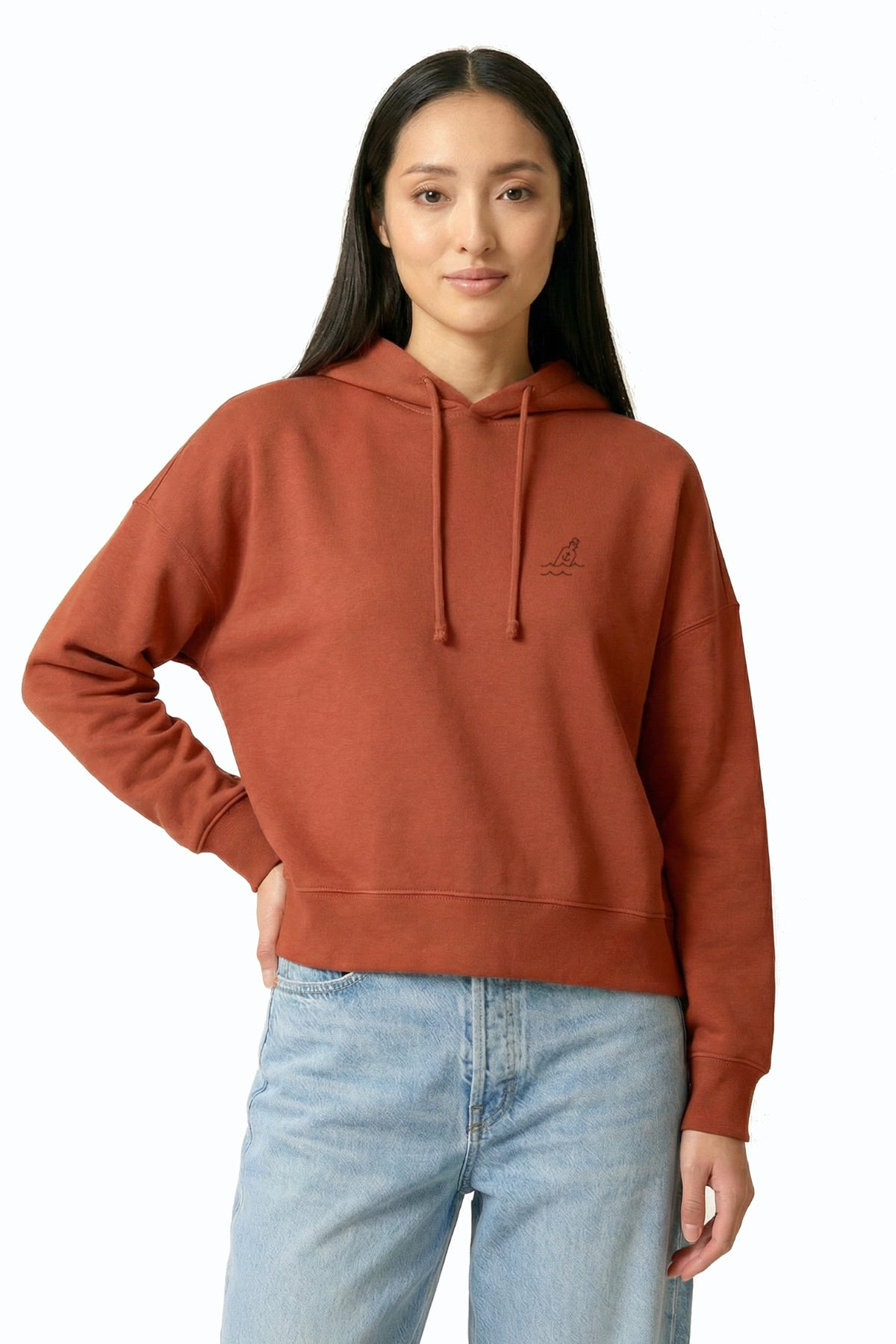 HAFENDIEB Damen vegan Hoodie Flaschenpost Hellbraun