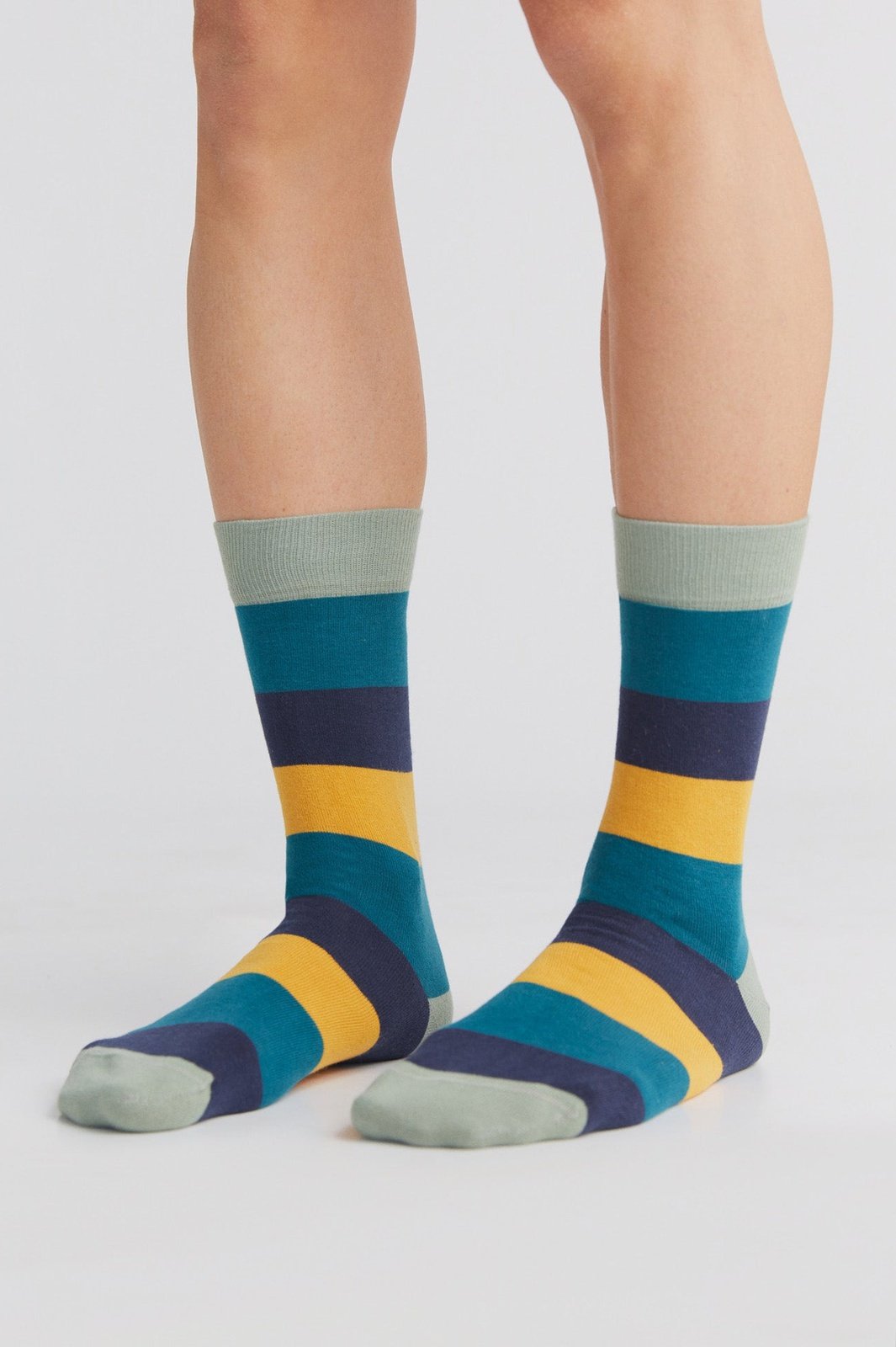 Albero Natur womens vegan Multipack 6x Socks With Longer Cuffs Frost Green/Petrol/Indigo/Mustard Yellow