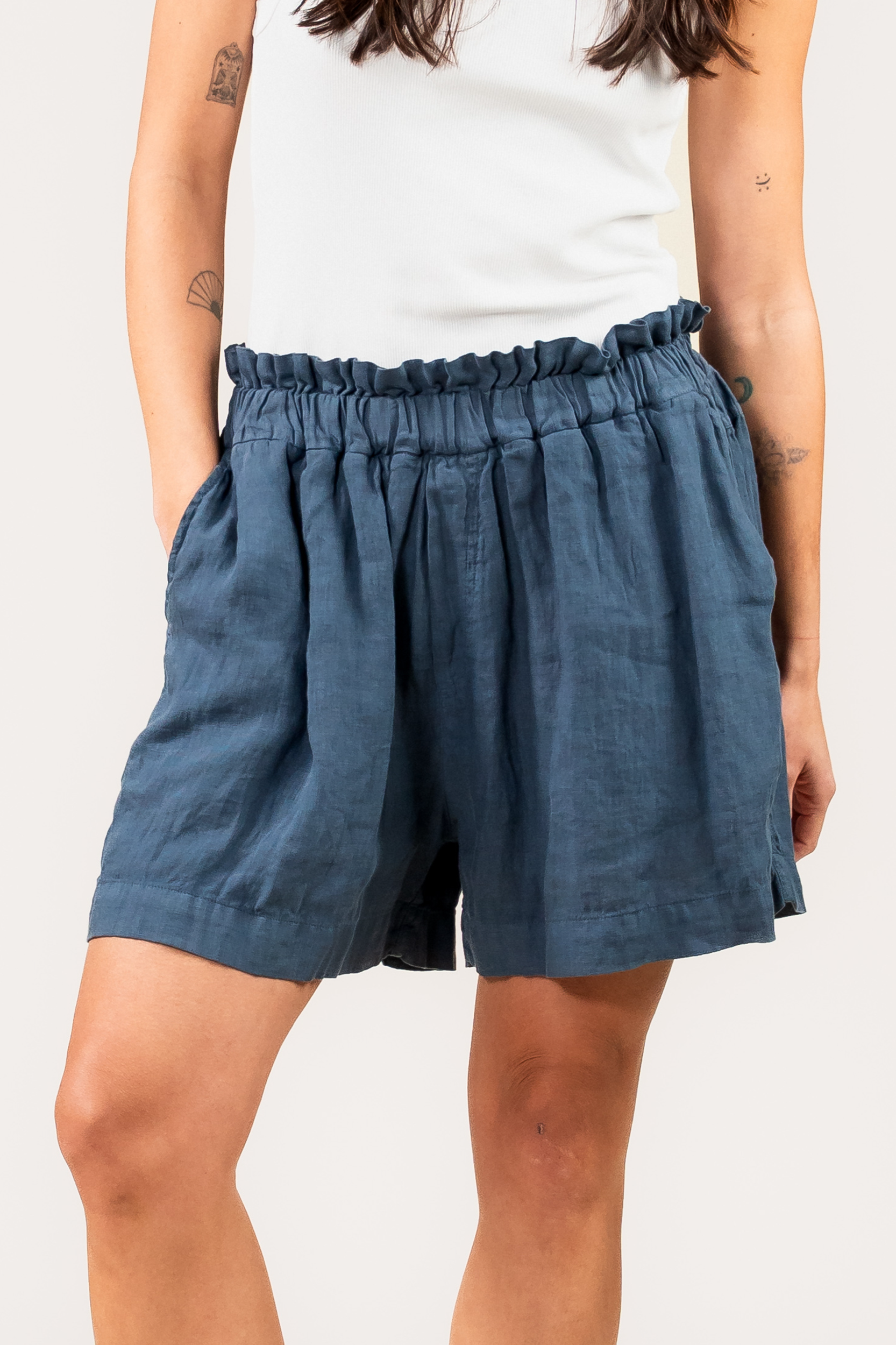Kuyichi Damen vegan Kurze Hose Chloe Vintage Grau