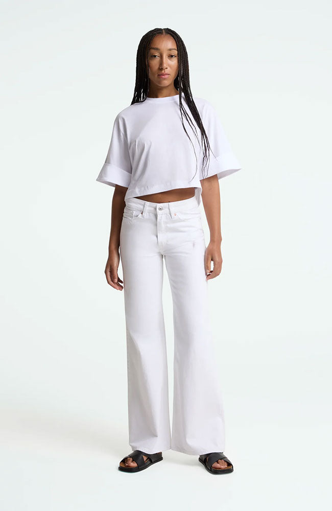 Kings of Indigo womens vegan Jeans Jane Relaxed Flare White